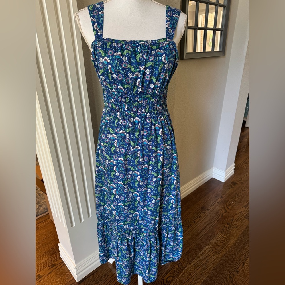 COPY - LOFT Blue Strap floral Sundress Midi/ Maxi